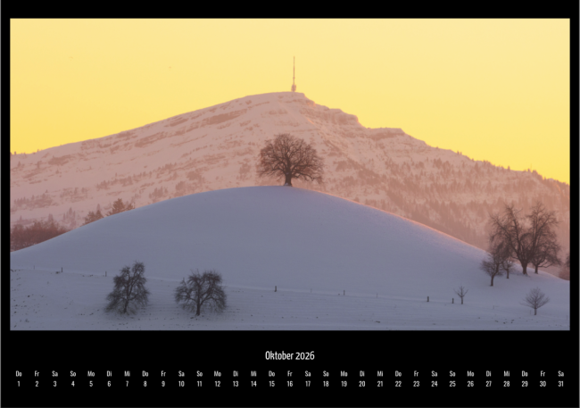 Schweizer Kalender 2026 - Wandkalender Format A3